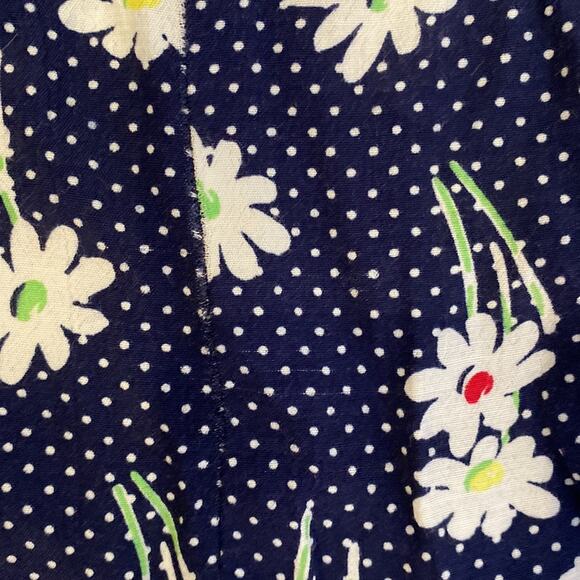 Esprit Sleeveless Mini Slip Dress Floral & Polka Dot Vintage Zipper Sz Sm Navy - Picture 10 of 14